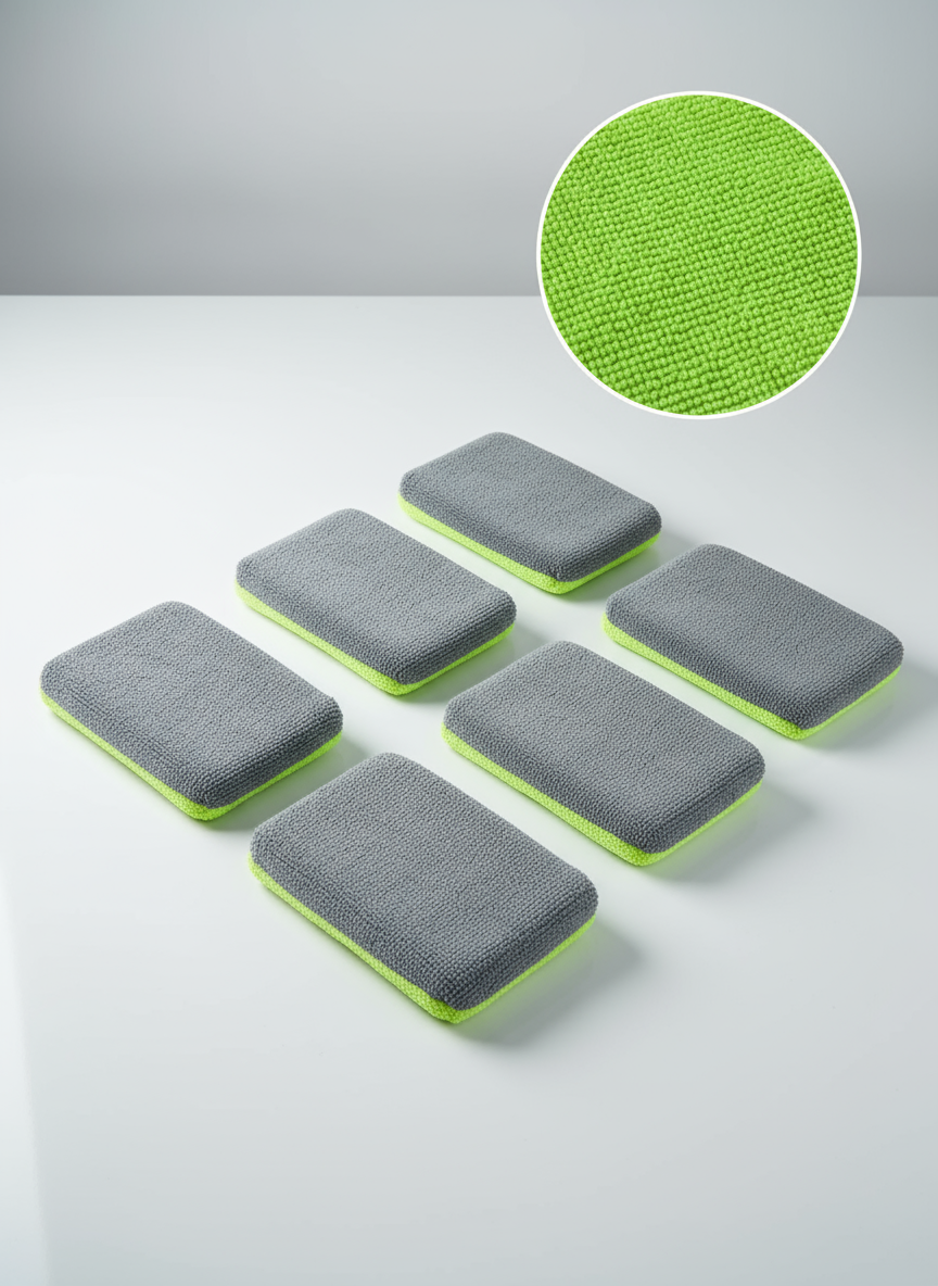 Double Sided Microfiber Applicator Sponge x6