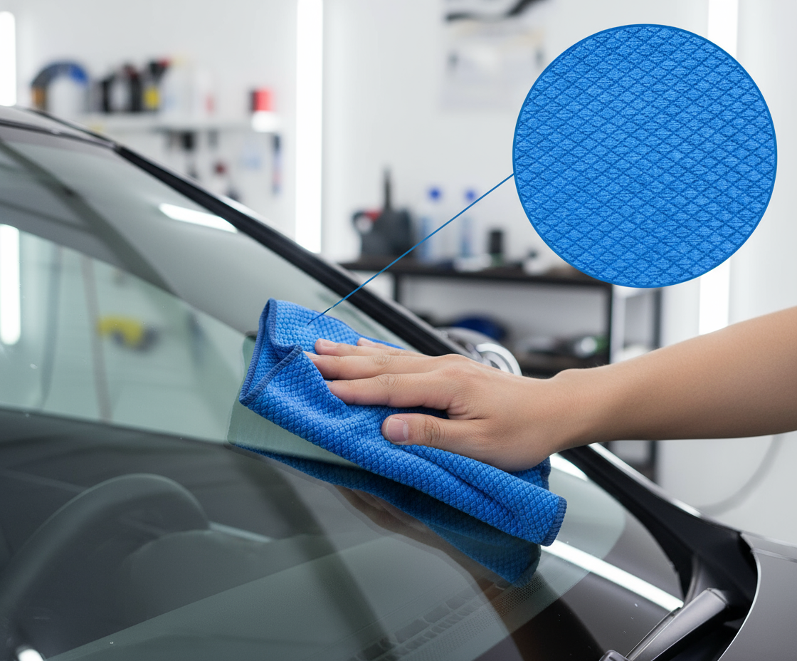 Microfibres Vitres Écaille de Poisson 40×40 – 300GSM Nettoyage Sans Traces et Finition Parfaite